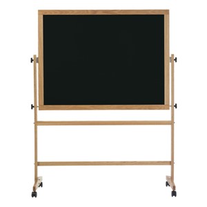 Double-Sided Mobile Chalkboard w/ Wood Frame